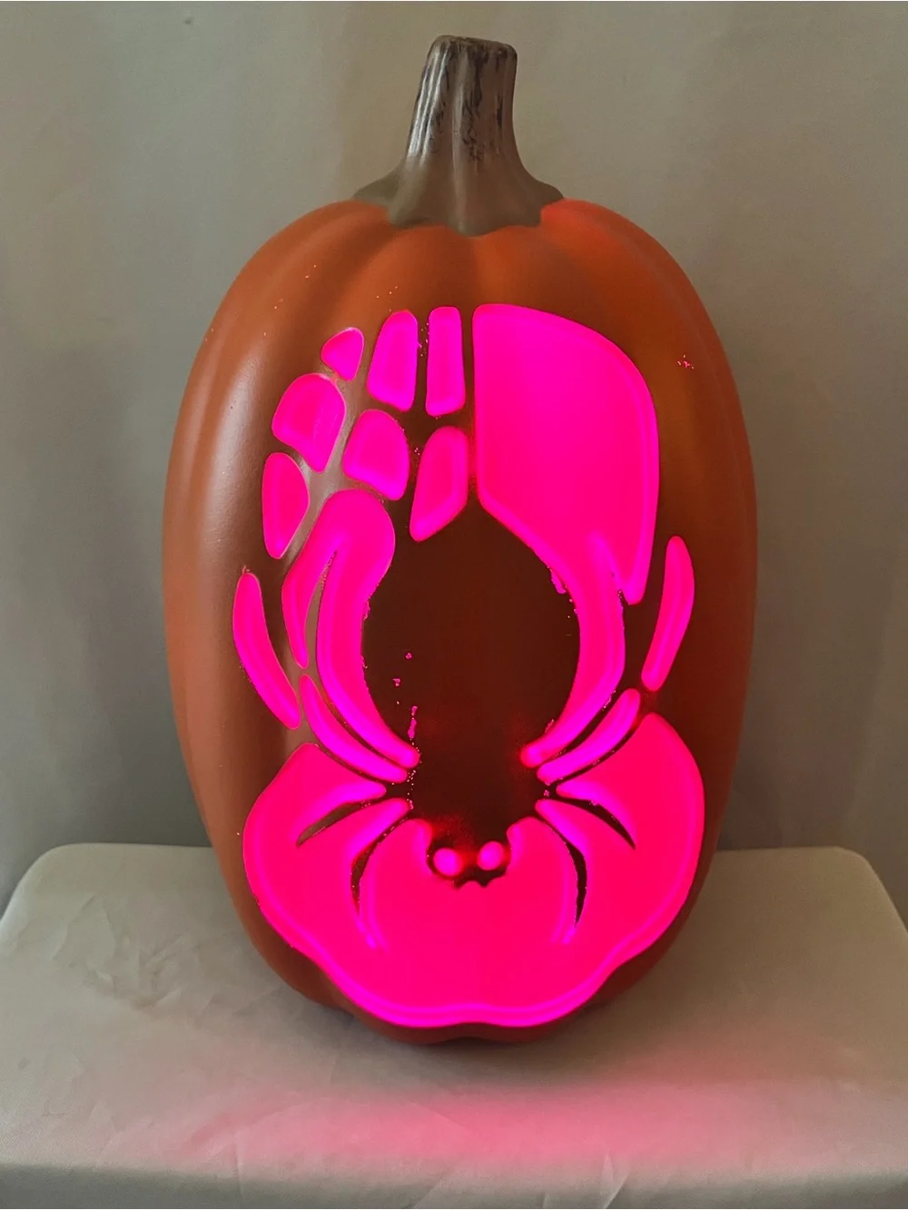 Seasons Halloween Light Up Pumpkin Set Jack O Lantern & Spider LED